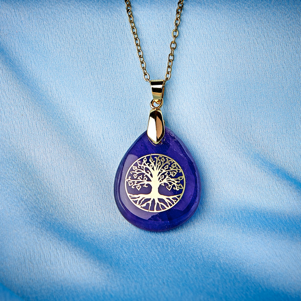 Collier arbre de vie "Améthyste"