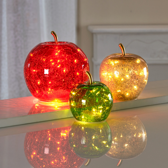 Pomme LED Eldo, coloris doré Ø 12 cm