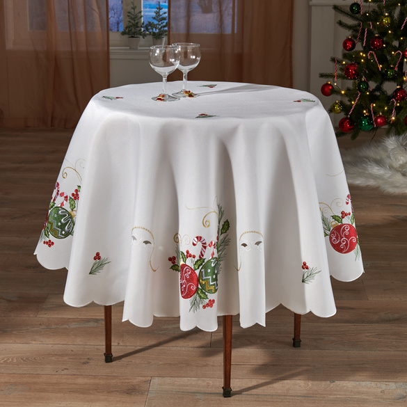 Nappe "Boules de Noël" Ø 140 cm Eldo