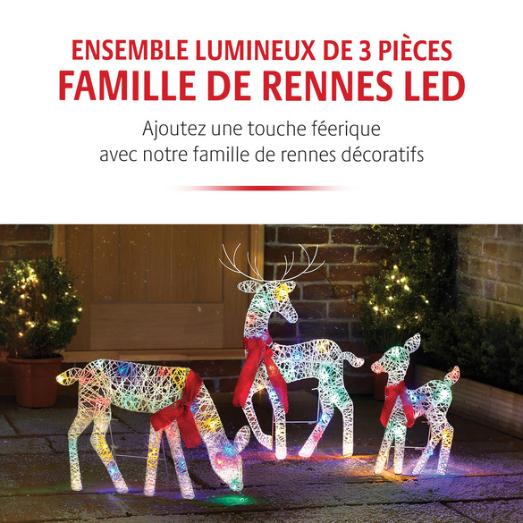 Famille de rennes LED 3 pcs.