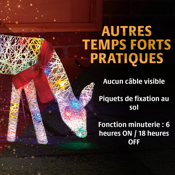 Famille de rennes LED 3 pcs.