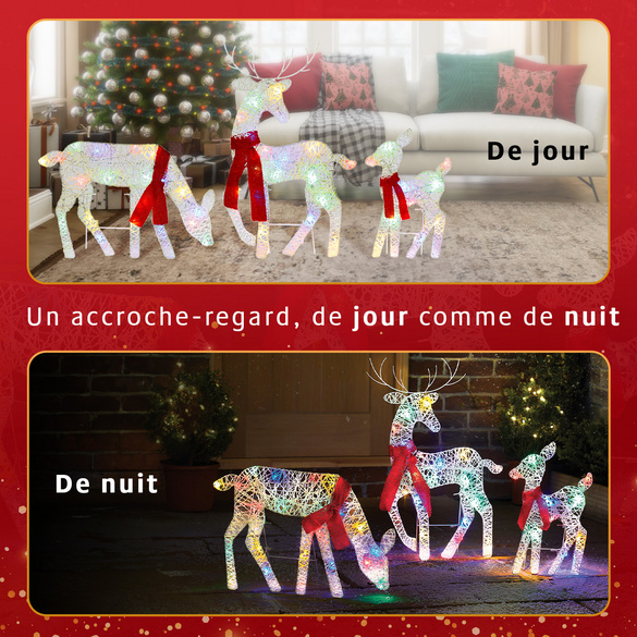 Famille de rennes LED 3 pcs.