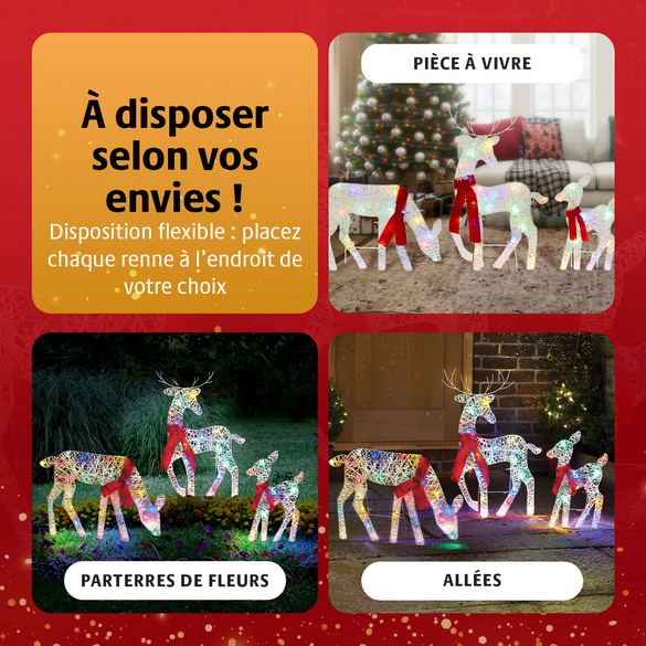 Famille de rennes LED 3 pcs.