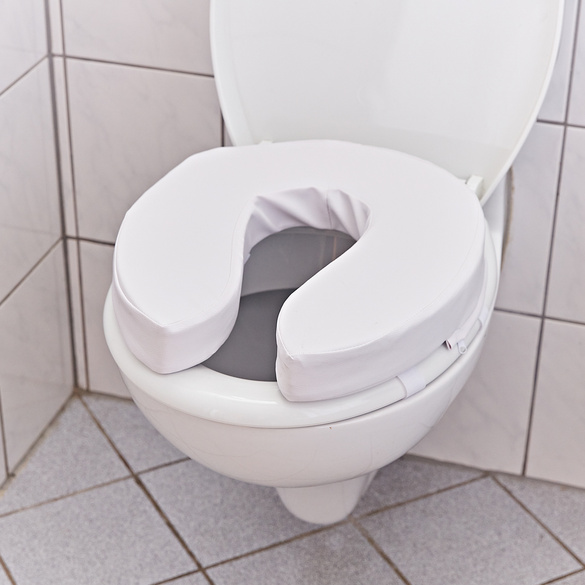 Confortable rehausseur de WC rembourré, blanc