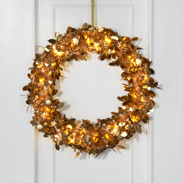 Couronne LED ornée de boules Eldo
