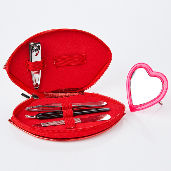 Mini-kit de manucure Lèvres rouge, 6 pièces