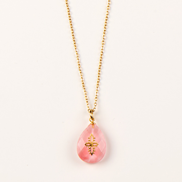 Ensemble parfum "Amour" et collier "Pink Quarz"