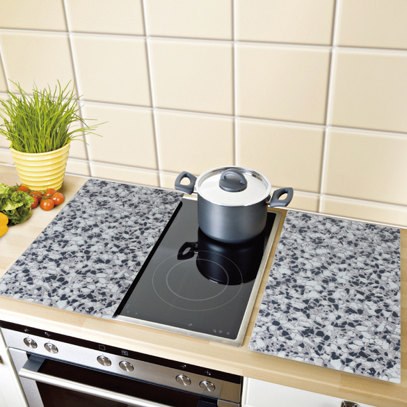 Lot de 2 plaques en granit pour cuisinière Basilico