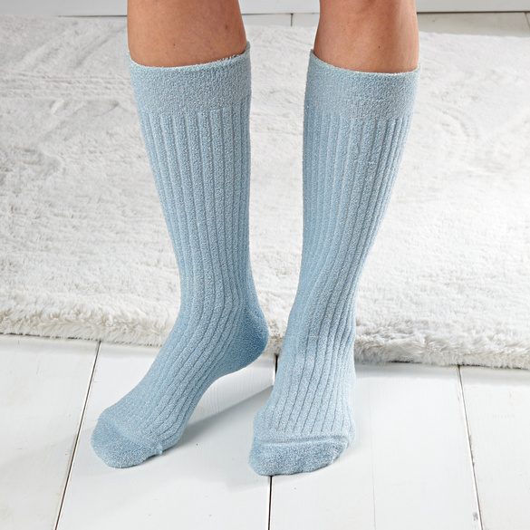 Mi-bas brillants, bleu clair