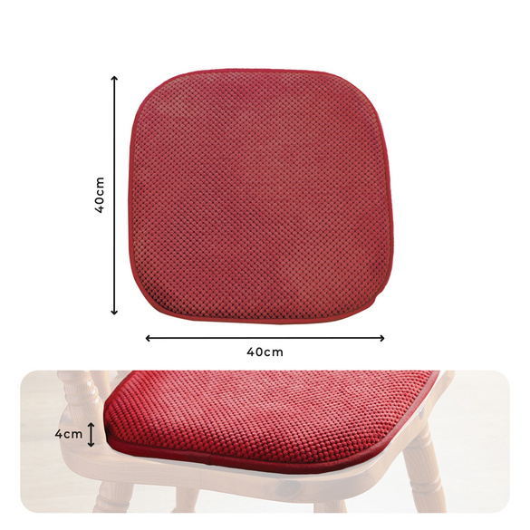 Lot de 2 coussins de chaises, rouge Eldo