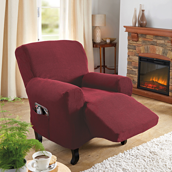 Housse pour fauteuil long, bourgogne Eldo