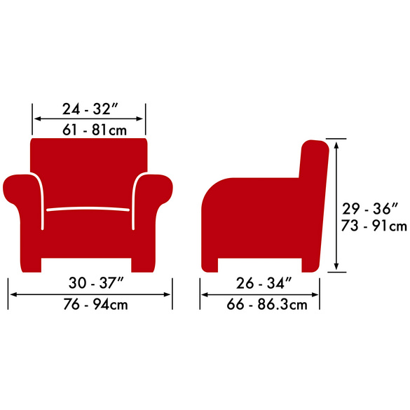 Housse pour fauteuil long, bourgogne Eldo