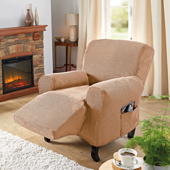 Housse pour fauteuil long, beige