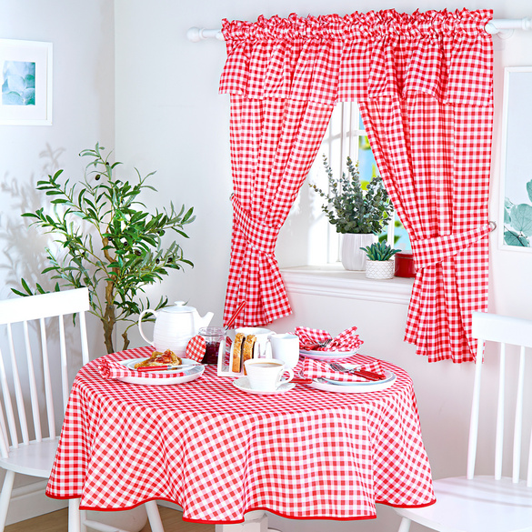 Nappe à carreaux, rouge/blanc Ø 160 cm Eldo