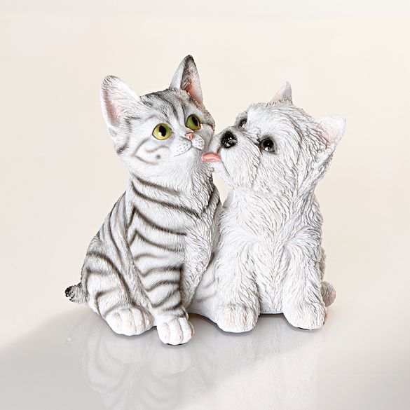 Figurine décorative "Chien & chat"