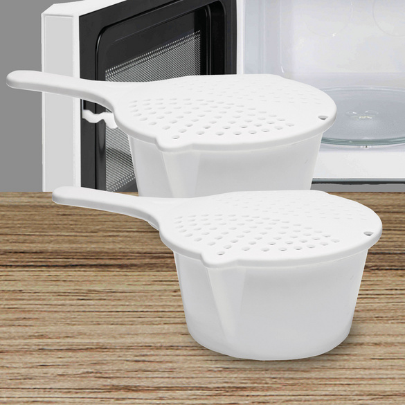 Lot de 2 casseroles pour micro-ondes 3 en 1 Basilico