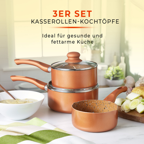 Set 3 casseroles Copper King