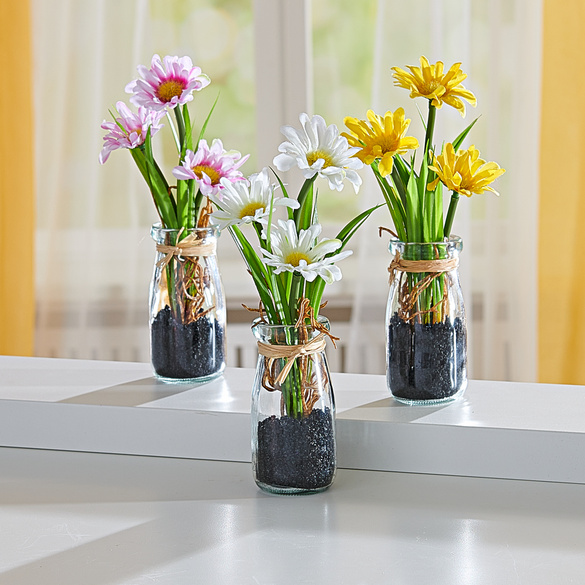 Fleurs dans un verre Eldo, jaune