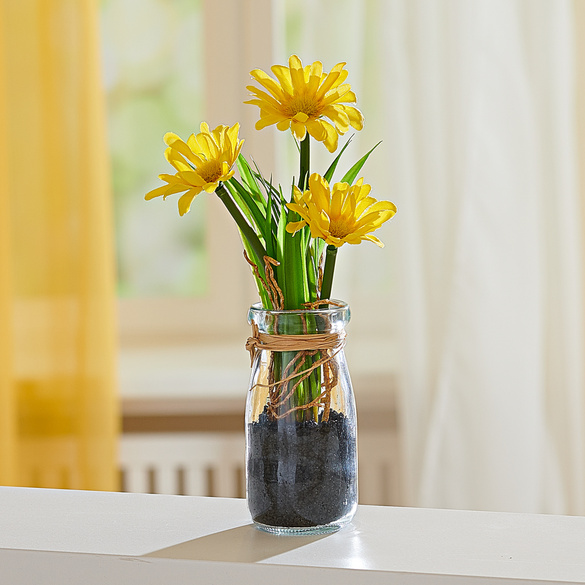 Fleurs dans un verre Eldo, jaune