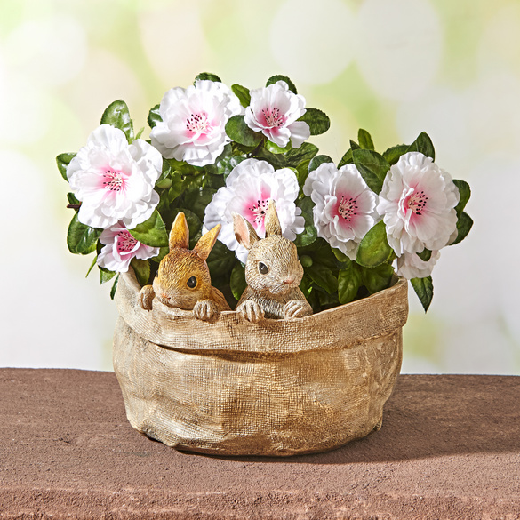 Pot de fleurs avec lapins Gainsborough