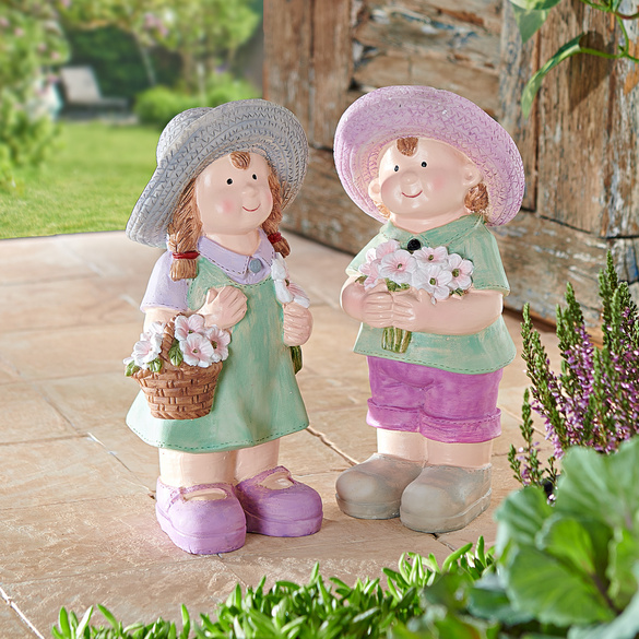 Lot de 2 figurines enfants avec fleurs Gainsborough