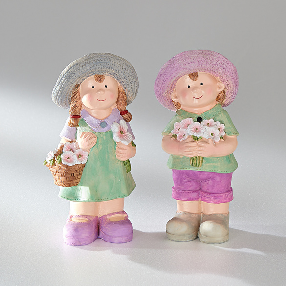 Lot de 2 figurines enfants avec fleurs Gainsborough