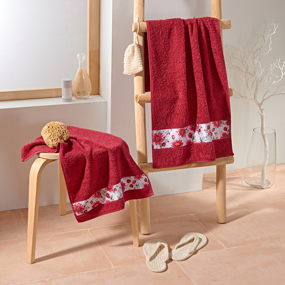 Drap de douche, bourgogne 50 x 100 cm Eldo