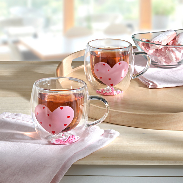 Lot de 2 Tasse en verre à double paroi Love Eldo