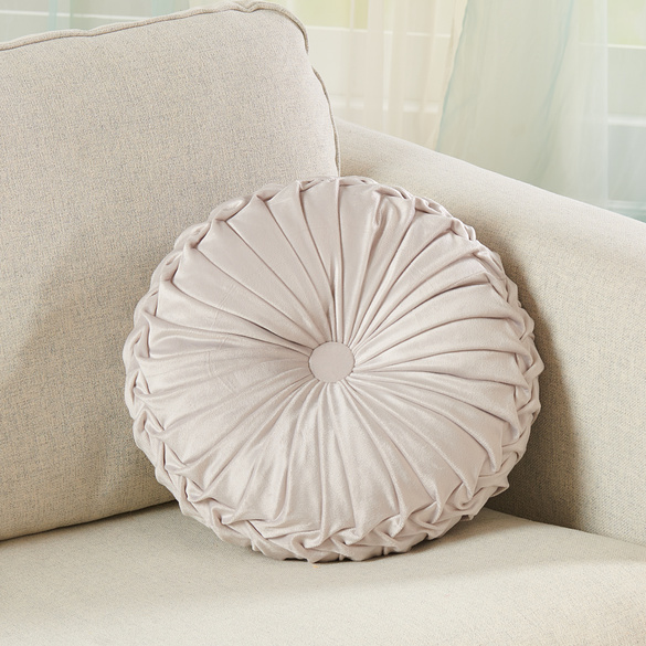 Coussin rond Eldo, gris clair