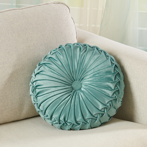 Coussin rond Eldo, turquoise