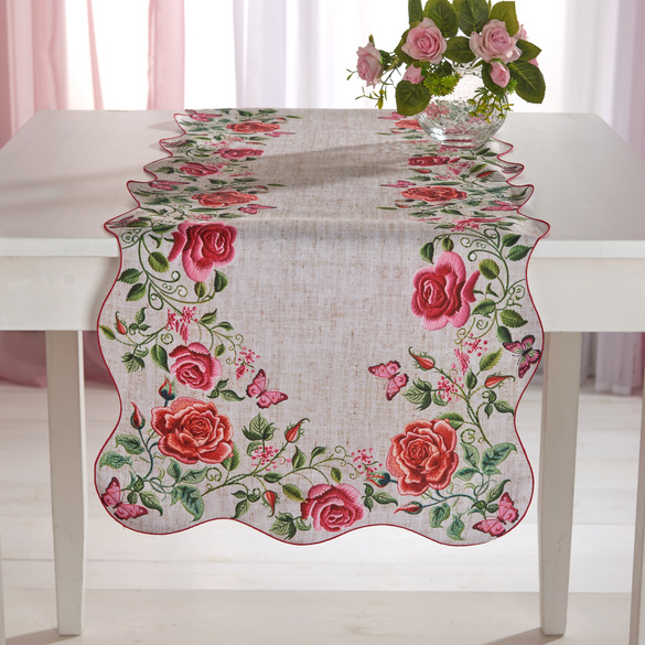 Chemin de table "Roses" Eldo 40 x 140 cm