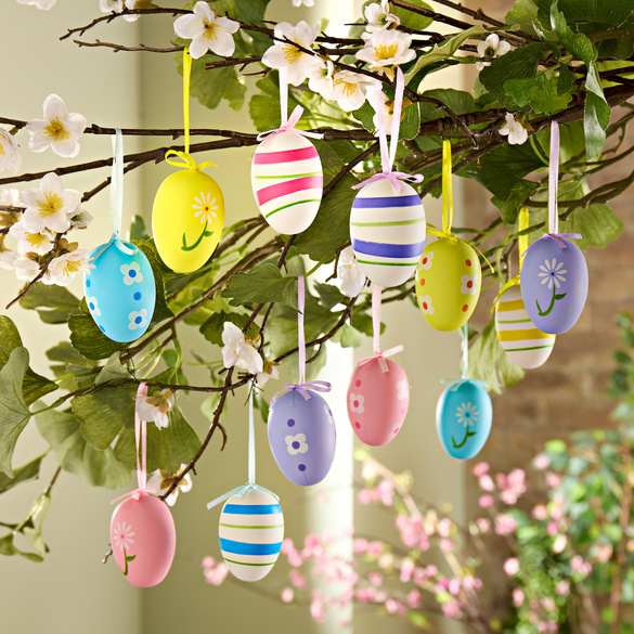 Lot de 12 suspensions œufs de Pâques