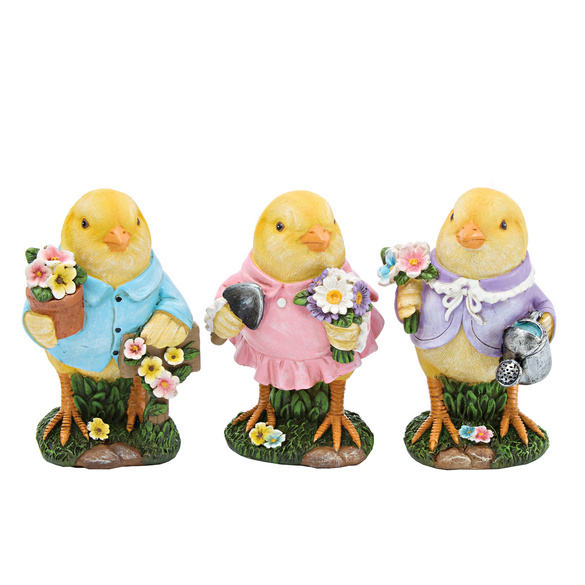 Lot de 3 poussins style printanier