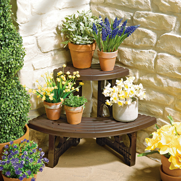 Banc d'angle pour plantes 2 étages Gainsborough