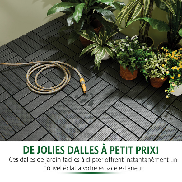 Lot de 8 dalles de jardin clipsables Gainsborough