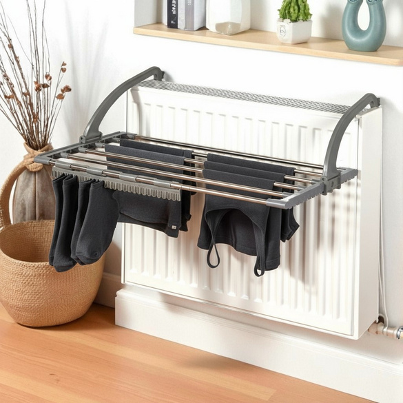Séchoir à linge extensible pour radiateur, gris Clarsen