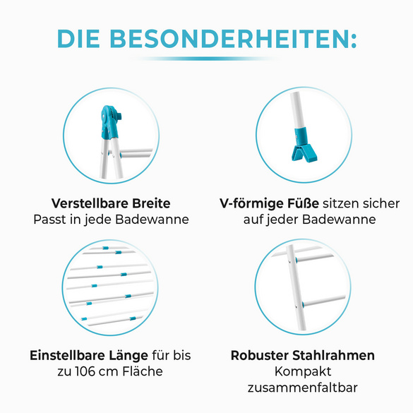 Étendoir à linge pour baignoire Clarsen