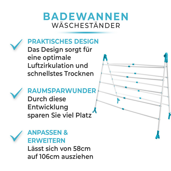 Étendoir à linge pour baignoire Clarsen