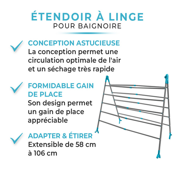 Étendoir à linge pour baignoire Clarsen
