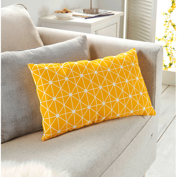 Housse de cousin jaune soleil 30 x 50 cm Eldo