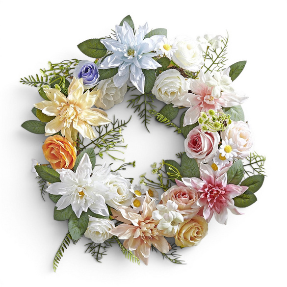 Couronne de fleurs aux couleurs pastel Eldo