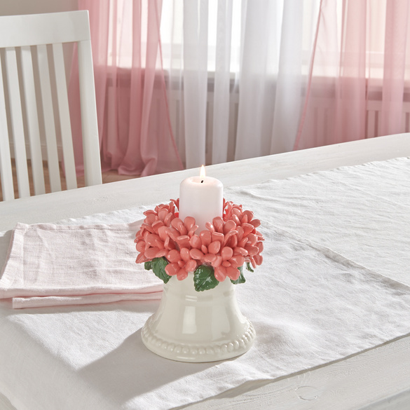 Bougeoir "Roses" Eldo, rose