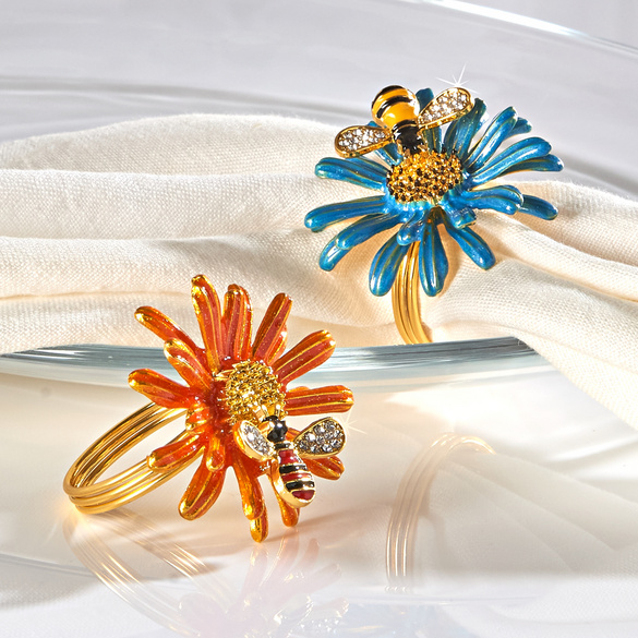 Lot de 2 ronds de serviettes "Fleur" Eldo