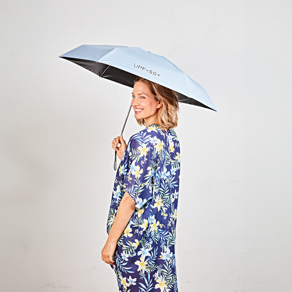 Mini parapluie anti-UV, bleu clair