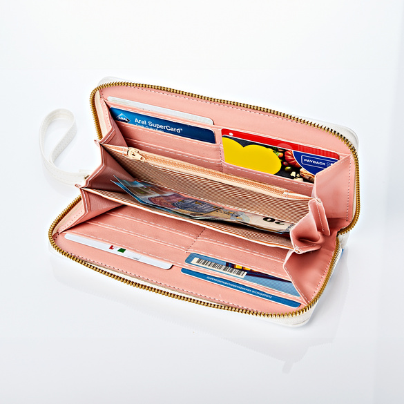 Porte-monnaie long  "Fleurs bleues" RFID