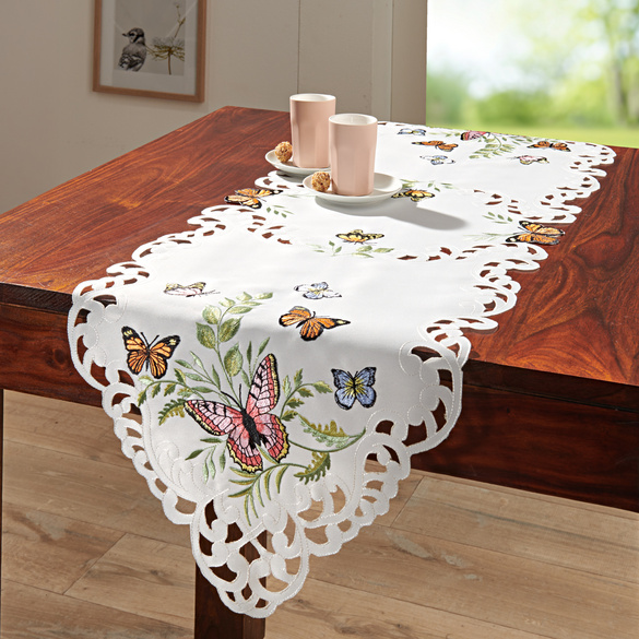 Chemin de table "Papillon"  avec découpes 40 x 120 cm Eldo
