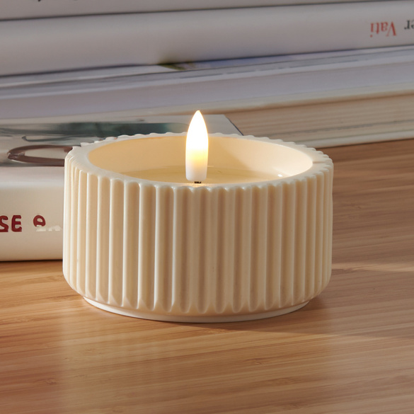 Bougie chauffe-plat LED Eldo, crème