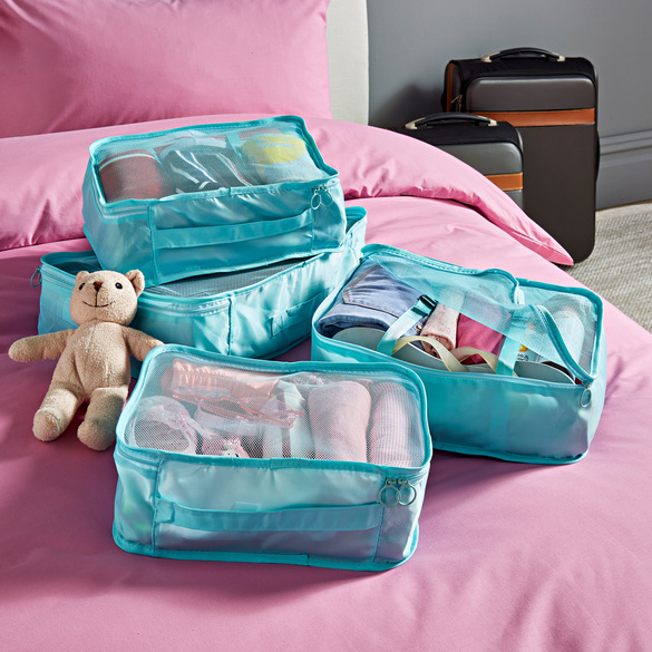 Lot de 4 pochettes de rangement valise