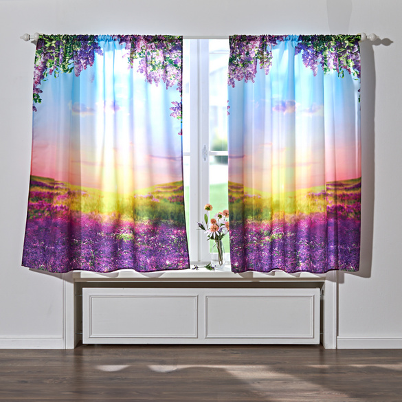 Lot de 2 rideaux "Lavande" 140 x 140 cm Eldo