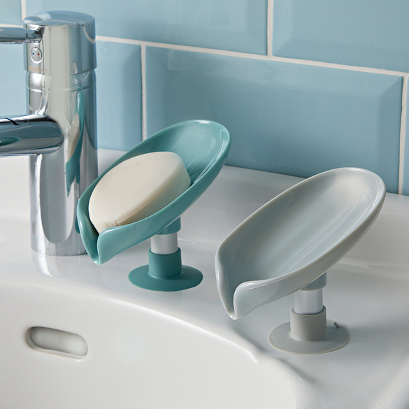 Lot de 2 porte-savons, gris et turquoise